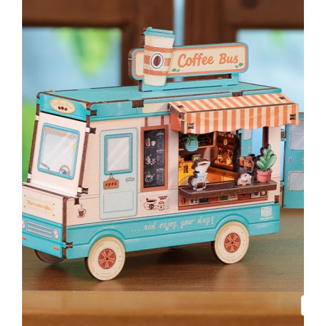 Mini Book Nook Café Bus